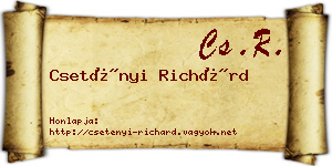 Csetényi Richárd névjegykártya