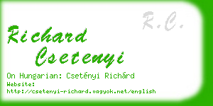 richard csetenyi business card