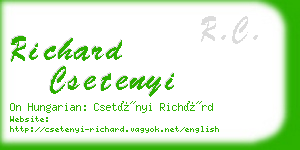 richard csetenyi business card